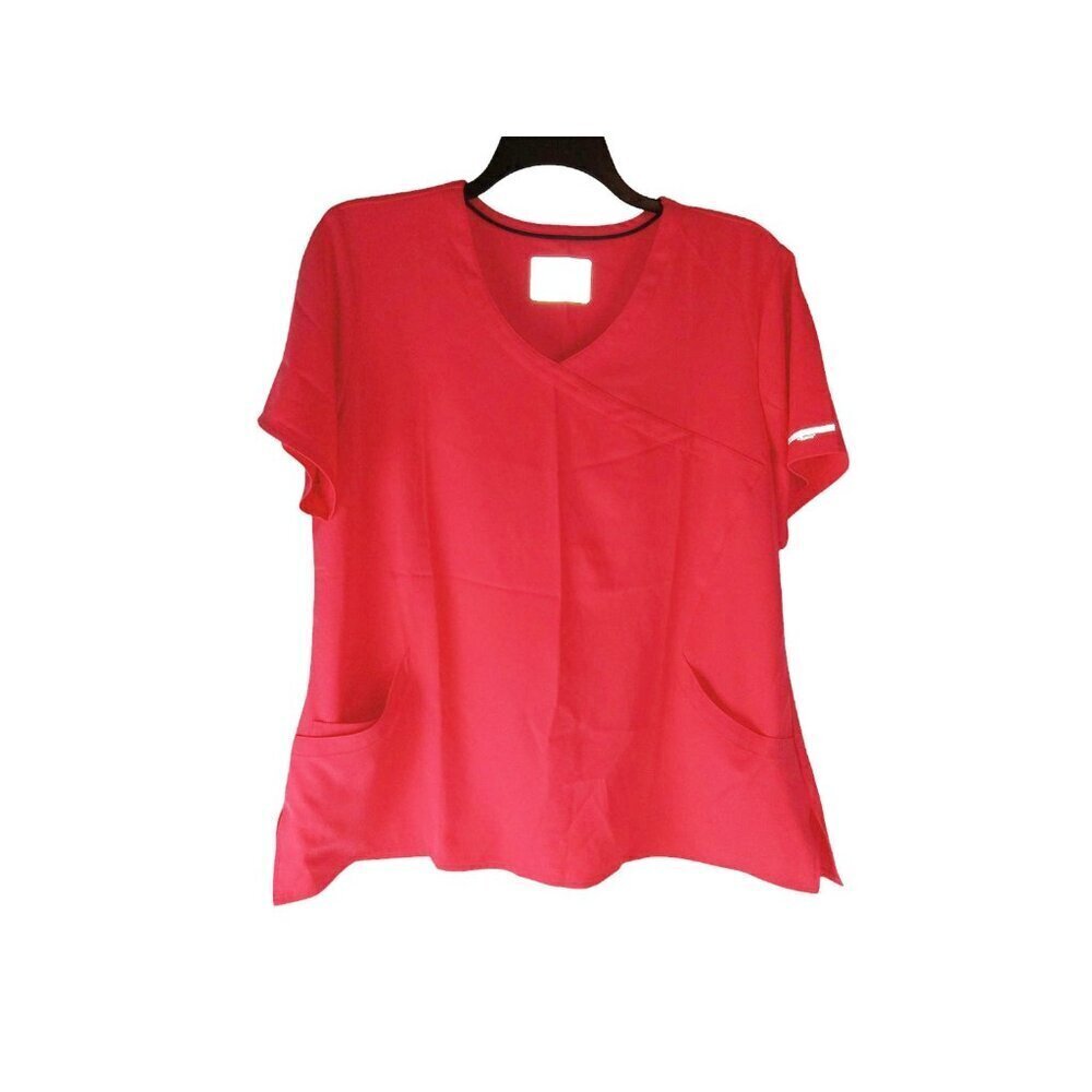 Skechers Barco Womens Scrub Top Coral Stretch 3PKT Reliance Mock Wrap 2XL NWT